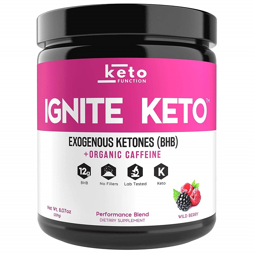 IGNITE KETO Energy Supplement 12g BHB Salts plus Organic Caffeine - Wild Berry