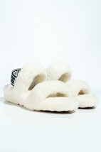 NEW IN BOX UGG Australia Oh Yeah Strappy Slide Fluff Sandal in White sz 8 - $102.28
