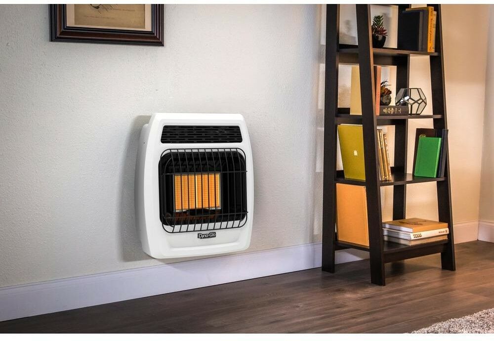 Dyna-Glo Gas Wall Heater 12,000 BTU Infrared Thermostatic Unvented Auto - Portable Heater With Auto Shut Off
