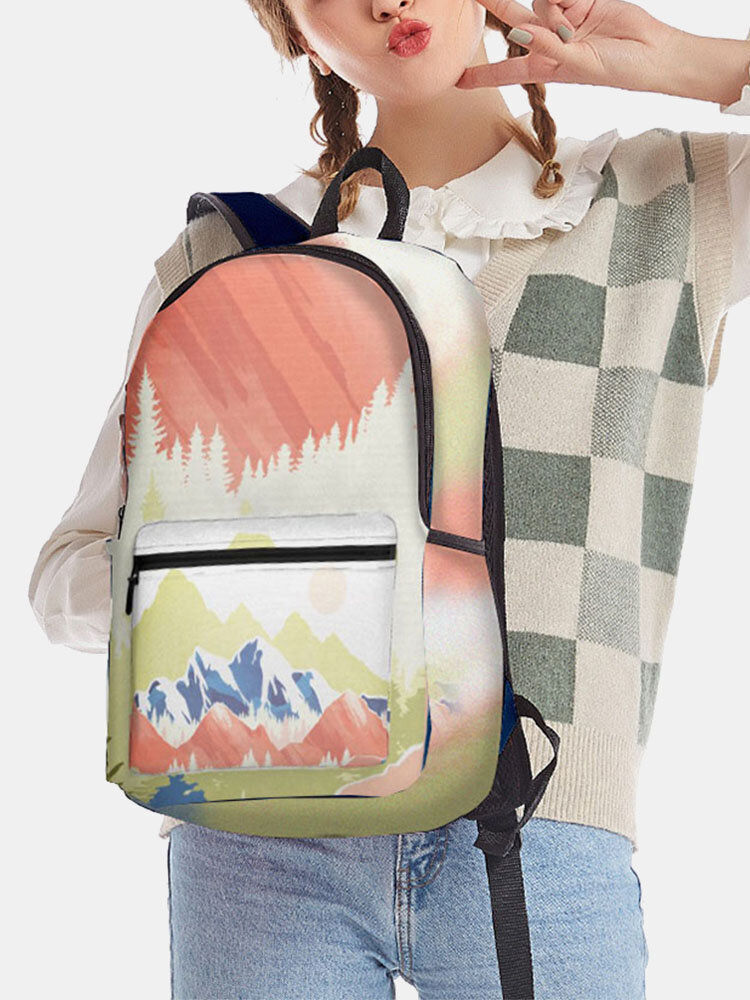 Oxford Mountain Landscape Prints Backpack
