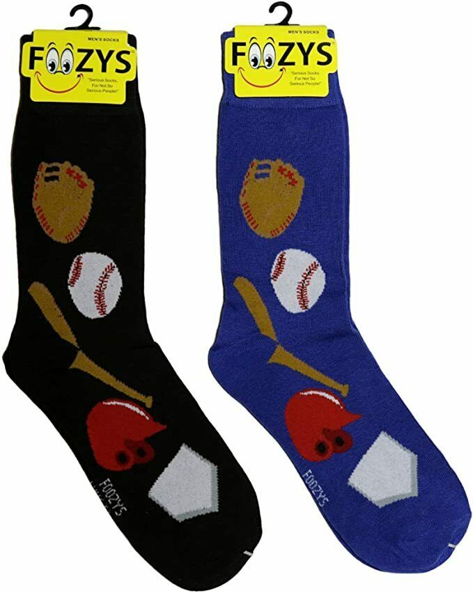 Baseball Softball Sports Bat Pitcher Glove Ball Game 2 Pairs Foozys Socks Men's