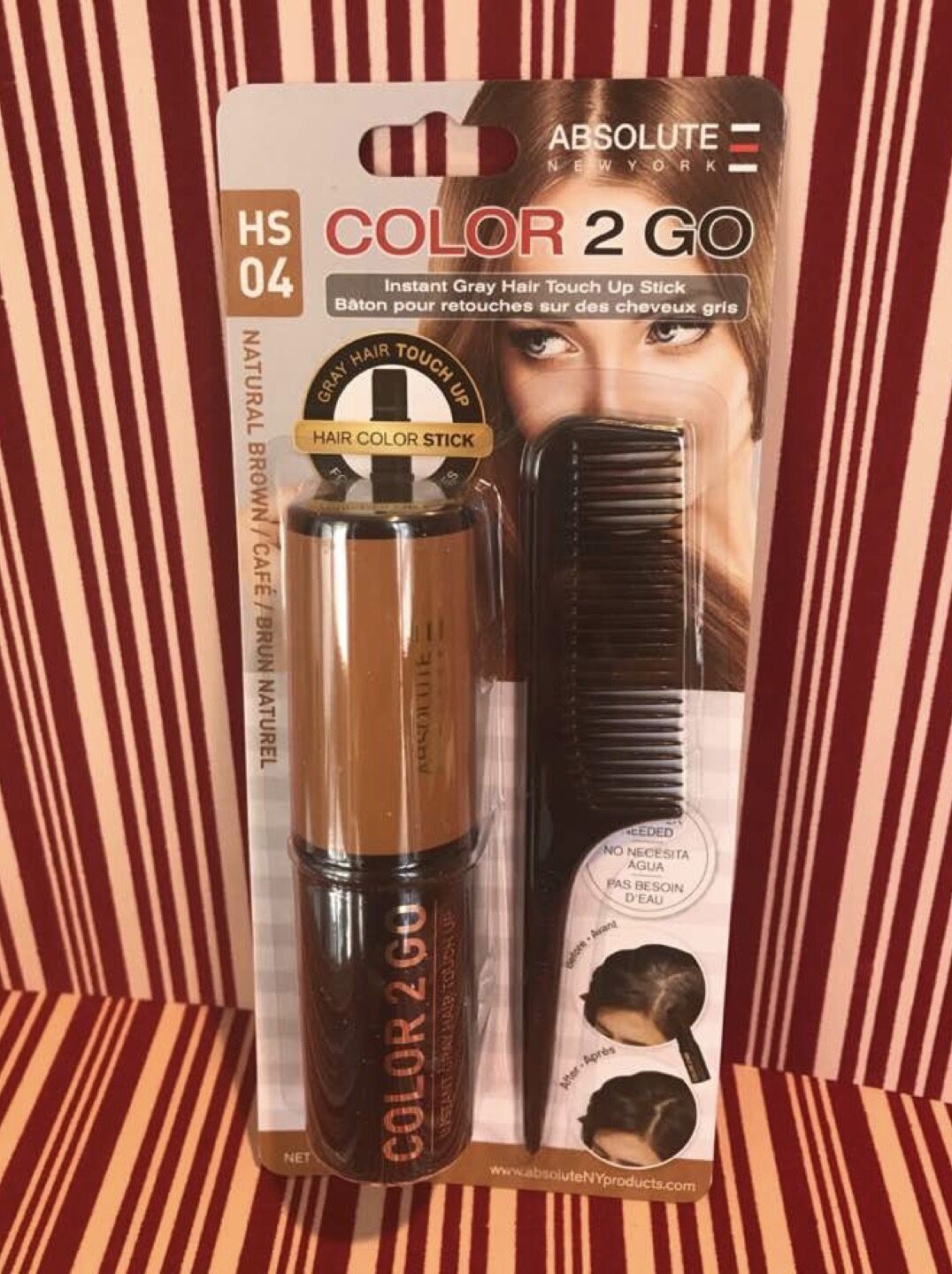 ABSOLUTE NEW YORK COLOR 2 GO INSTANT GRAY HAIR TOUCH UP STICK HS04