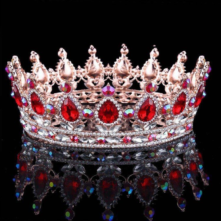 Pearl crystal tiara crown hair beauty contest bridal wedding headband