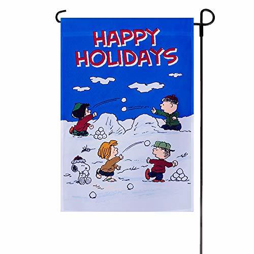 PEANUTS Happy Holiday Garden Flag 12' x 18" Snoopy 62752 Foreign