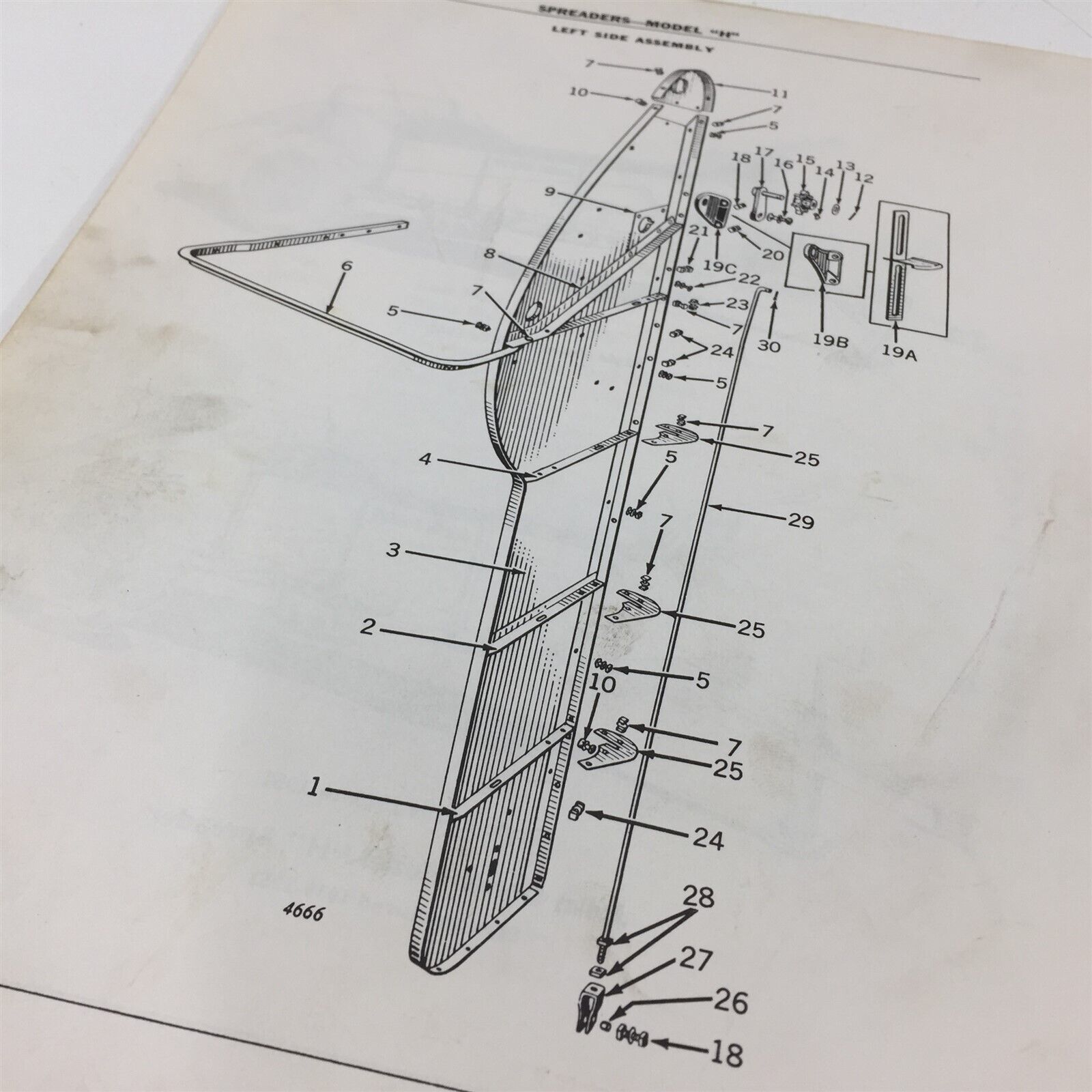 Genuine John Deere Model H Spreaders Parts Index PCC63 Dealer 1954