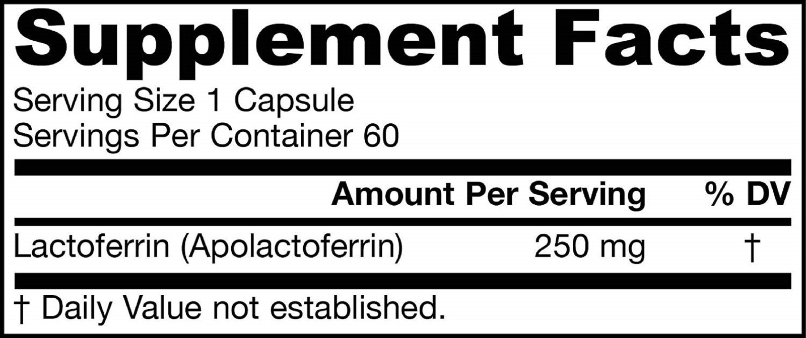 Jarrow Formulas Lactoferrin, Supports Healthy Immune Function*, 250 mg, 60