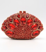 Red Rhinestone And  Crystal Clutch Purse  - $490.50