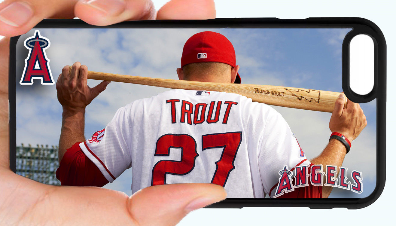 MIKE TROUT ANGELS MLB BASEBALL PHONE CASE FOR iPHONE X 8 7 6S 6 PLUS 5C