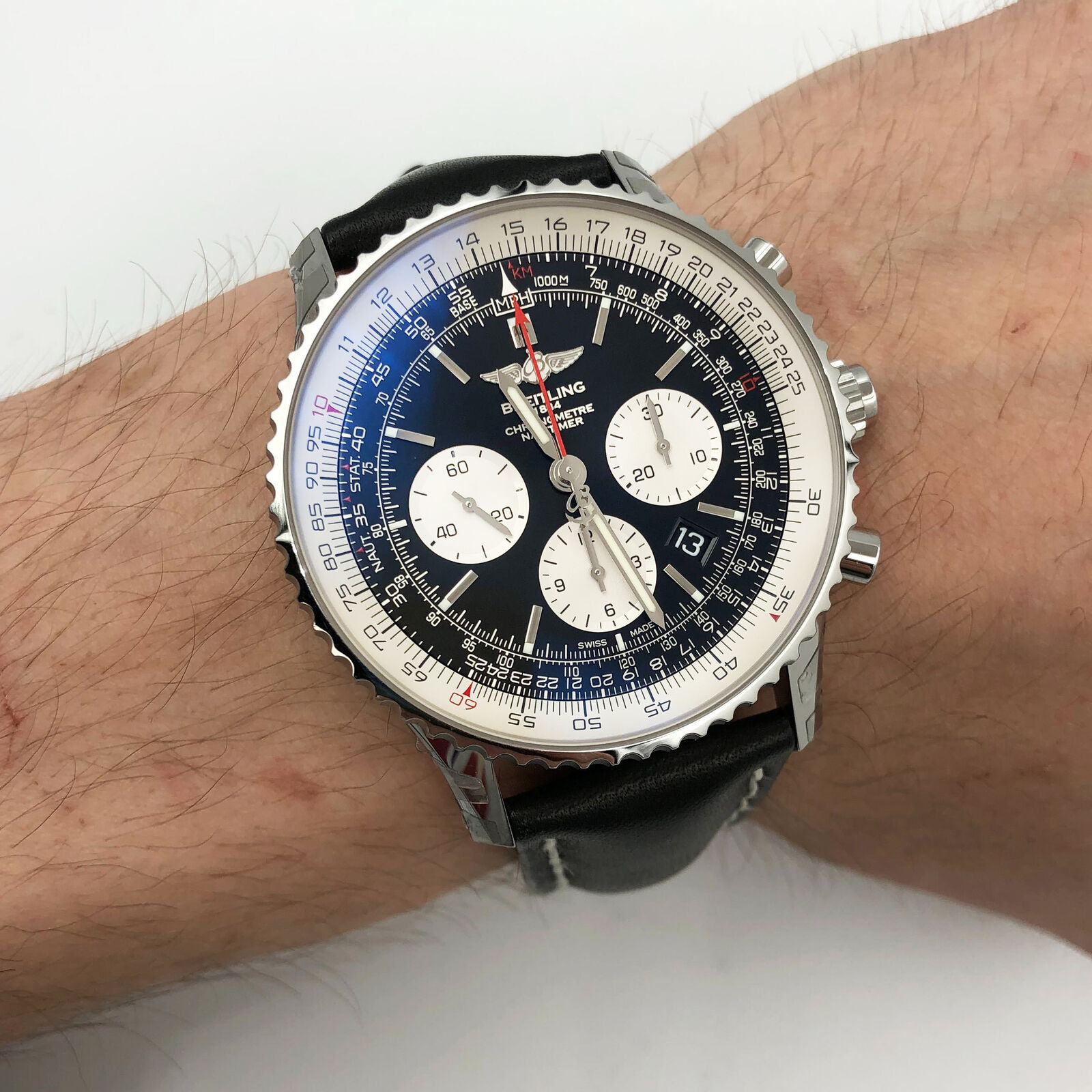 Breitling Navitimer Rattrapante Quadrante Nero Chrono Orologio in ...