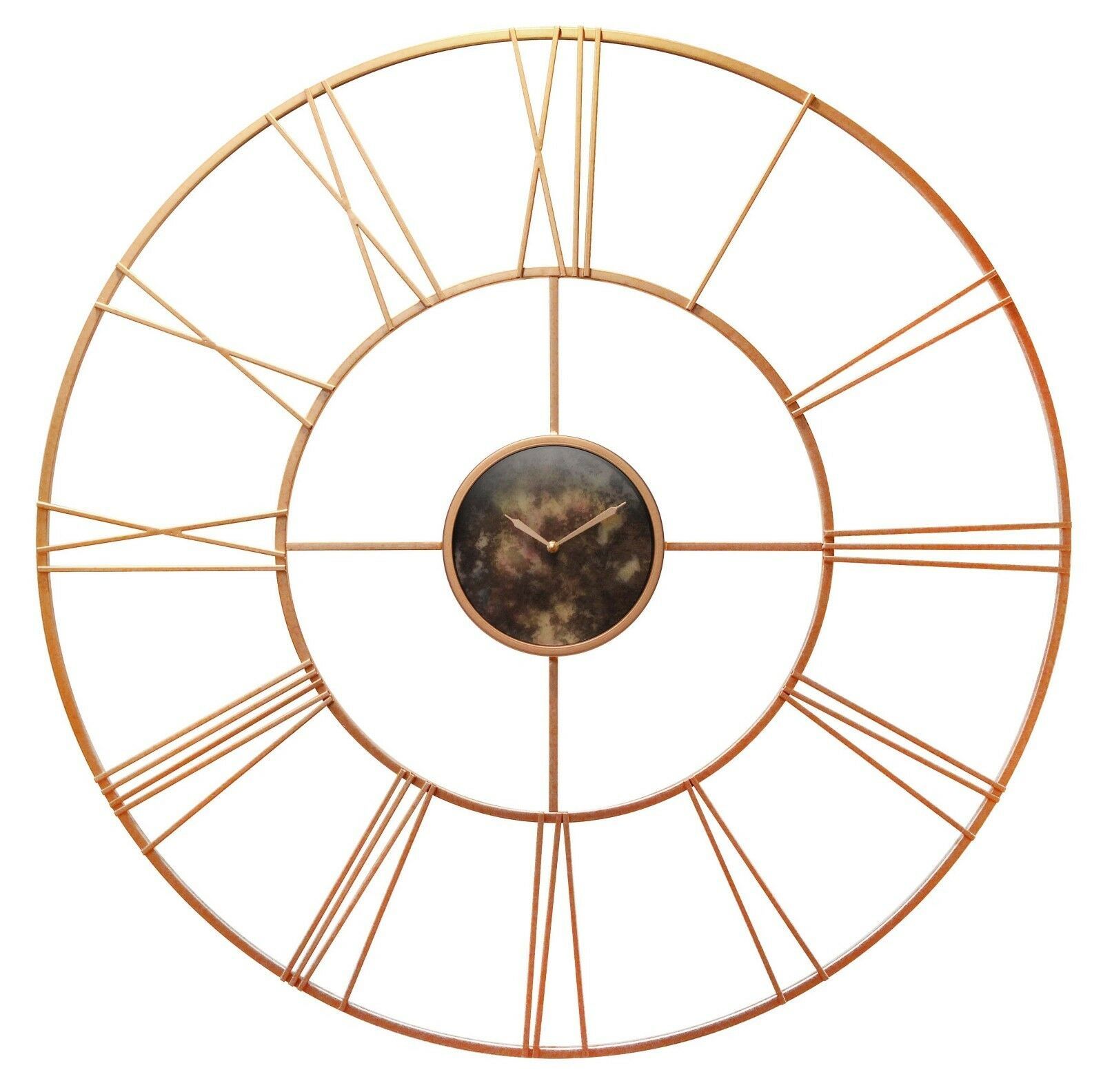 Pearle D'or Large Oversized XXL Decorative Rose Gold Wall Clock 45 inch