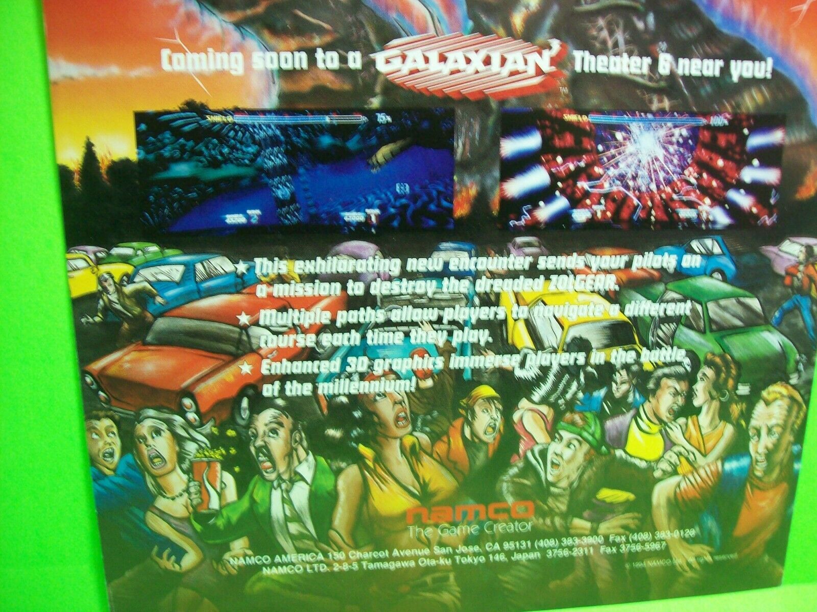 Attack Of The Zolgear Galaxian 3 Arcade FLYER Original 1994 Video Game