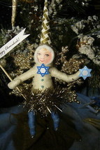 Vintage Inspired Spun Cotton, Hanukkah Girl - Snowflake #136 image 1
