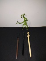 5" Pickett Bowtruckle Figure and 3 harry potter wand ink pens with black ink  - $17.77