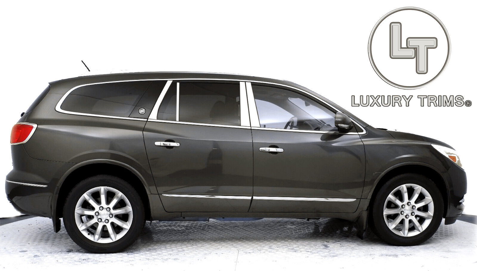 Image of Buick Enclave Stainless Steel Chrome Pillar Posts by Luxury Trims 2008-2017 8pcs