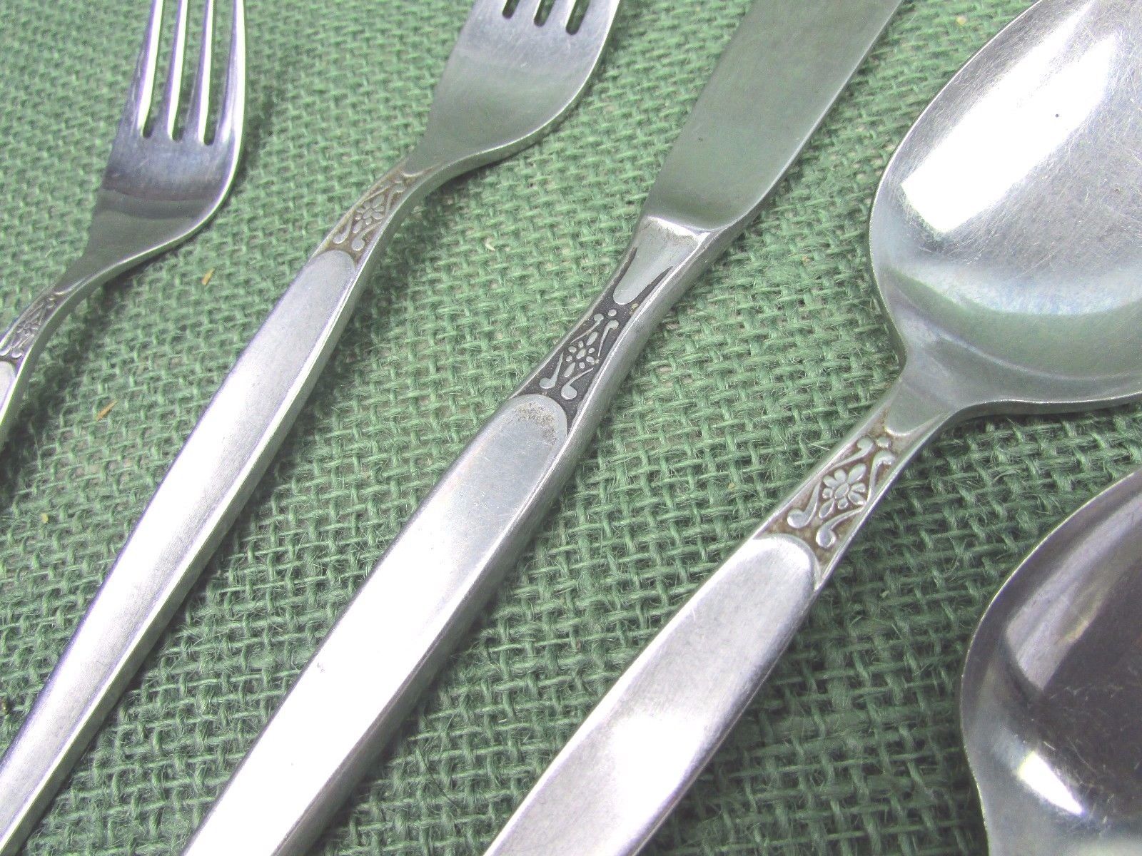 Flatware & Silverware Set of 2 TWO Oneida Dover GLOSSY Dinner Forks 7 1/4 " Stainless Flatware