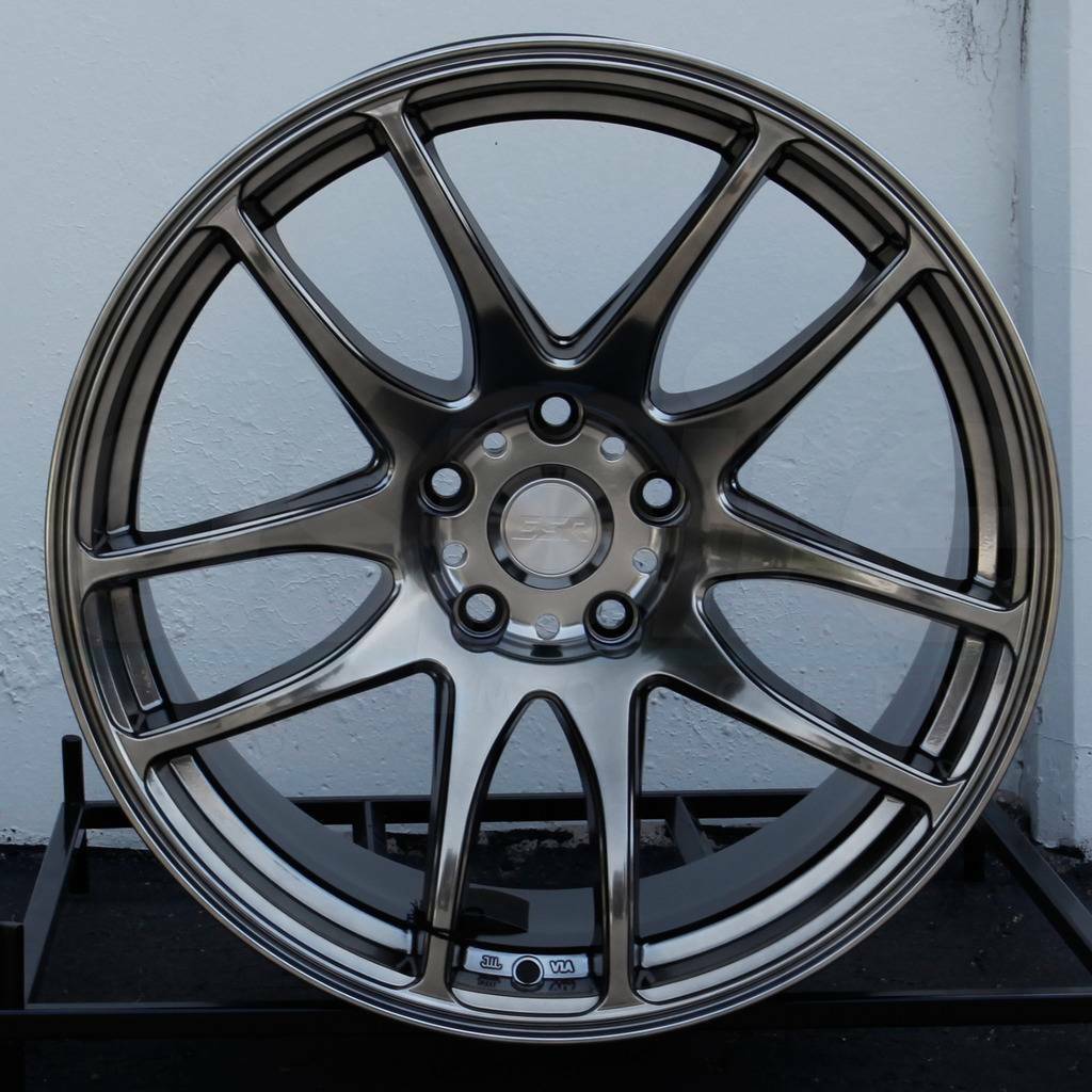 18x9.5 ESR SR08 SR8 5x114.3 35 Hyper Black Wheels Rims Set(4) - Wheels