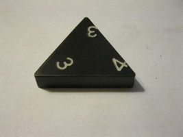 1985 Tri-ominoes Board Game Piece: Triangle # 3-3-4 - $1.00