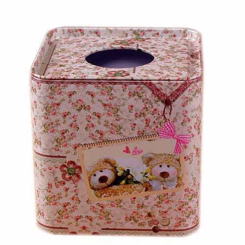 PANDA SUPERSTORE [Cute Bears] Iron Box Roll Paper Tin Box Toilet and Tissue Pape