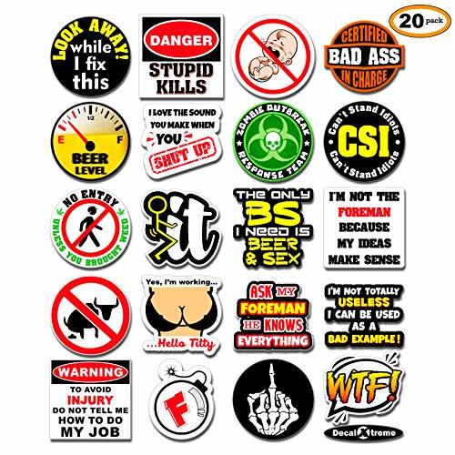 20-Pack Funny Hard Hat Stickers | Premium Quality Laminated Vinyl ...