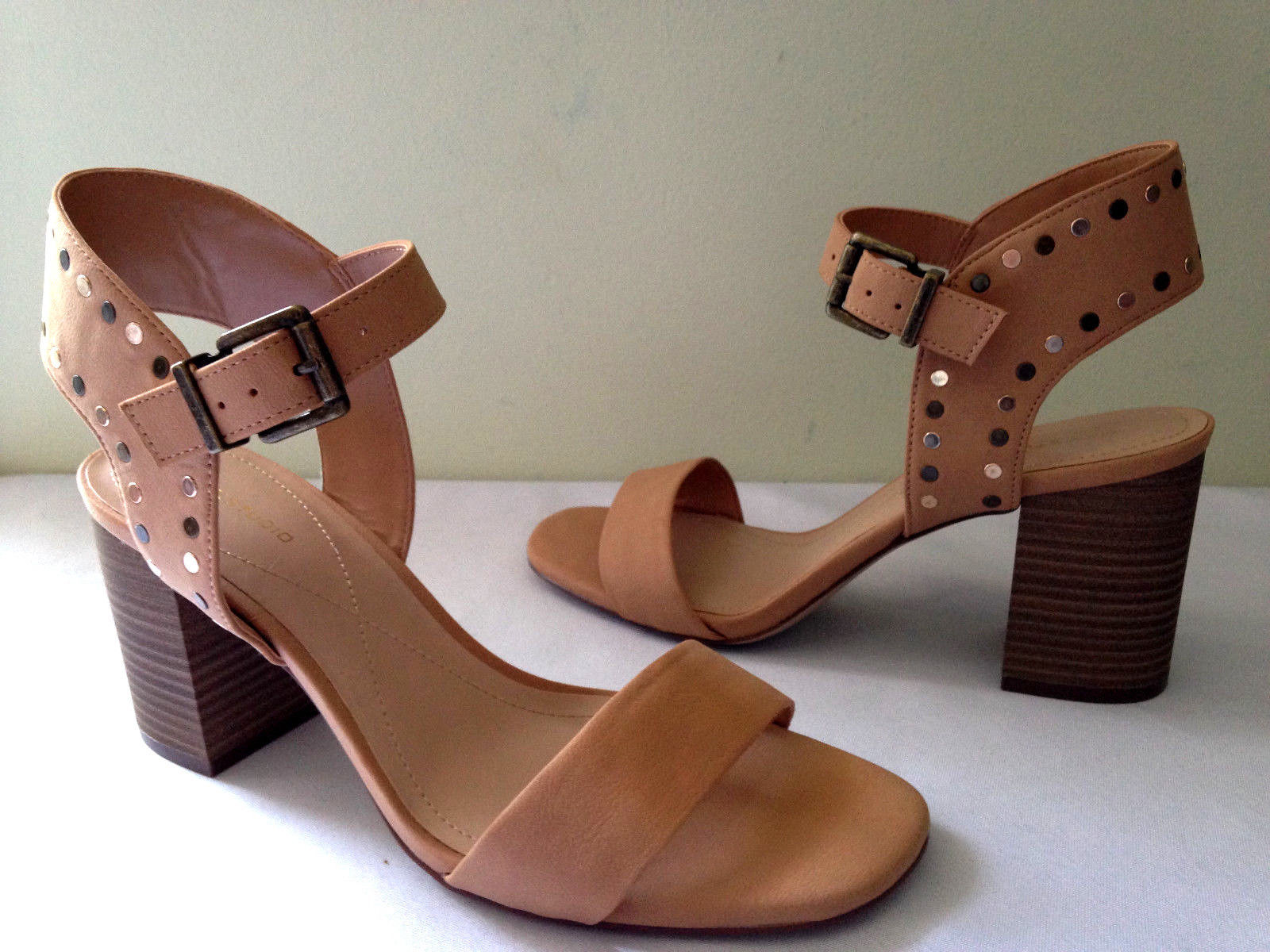 Max Studio Beige Studded Vegan Leather 
