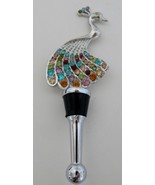 LSArts Wine Bottle Stopper By Gifts Essentials Beautiful Peacock with St... - $14.73