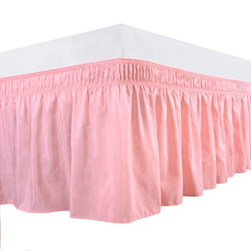 Biscaynebay Wrap Around Bed Skirts, Elastic Dust Ruffles Easy Fit