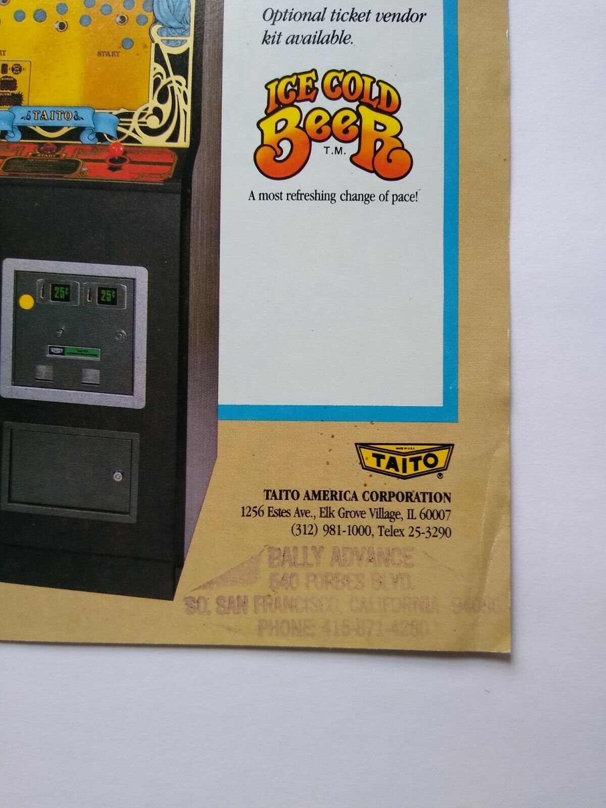Ice Cold Beer Arcade Flyer Original Taito and 50 similar items