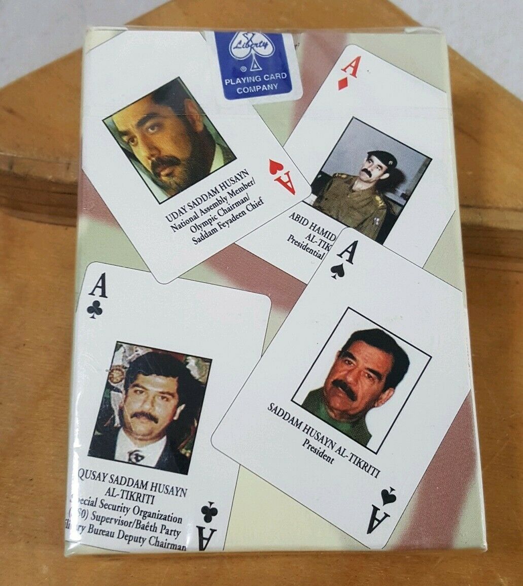 Iraqi Most Wanted Playing Cards Saddam Hussein Liberty Brand Sealed New 