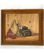 Original Still Life Oil Painting Vintage Framed Mary Vournazos 23.5&quot; x 1... - $166.25