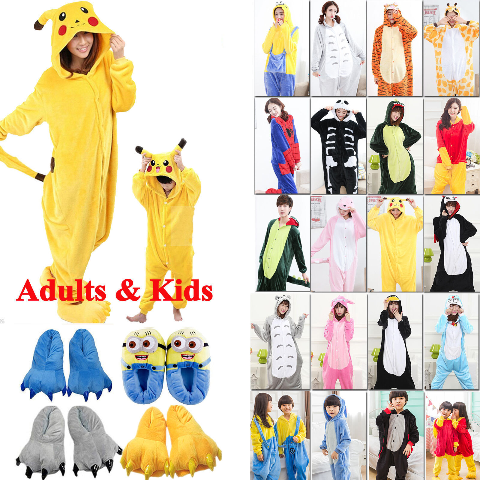 Kids Adults Animal Pajamas Kigurumi Cosplay Sleepwear Costumes Unisex Onesi1 New