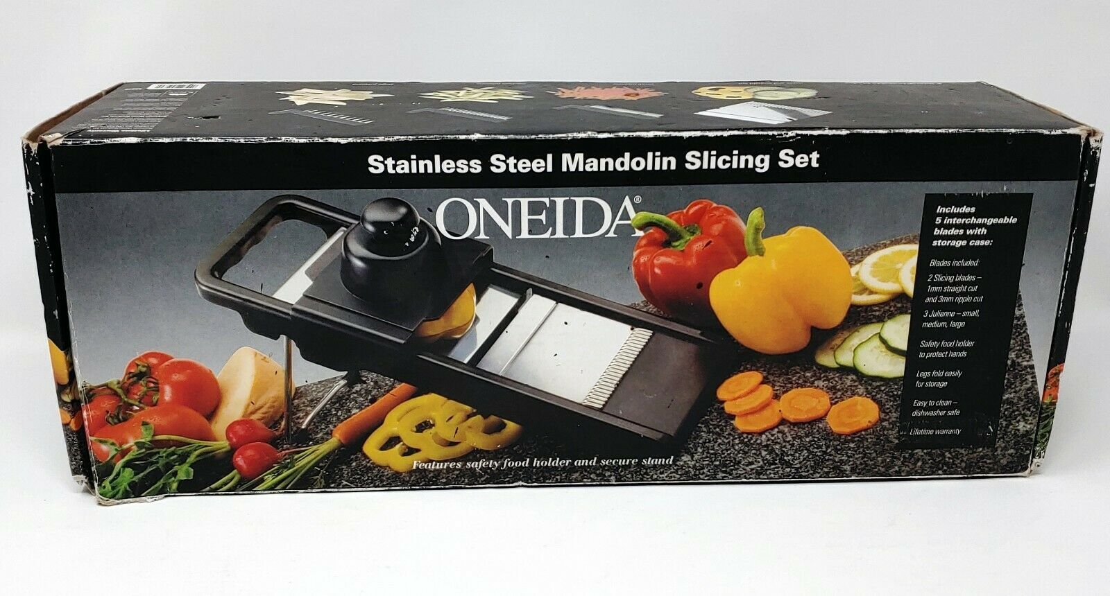 Oneida Polished Black Mandolin Interchangable Slicer Stainless Steel