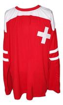 Any Name Number Team Switzerland Retro Hockey Jersey Red Any Size image 4