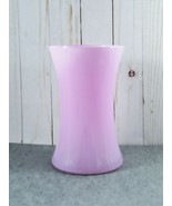 Solid Pale Pink Glass Flower Vase Curved Sides Bouquet Size 8X5 Inch - $17.82