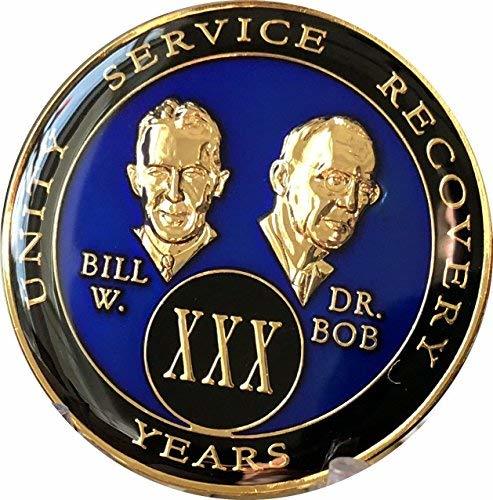30 Year Founders Blue Tri-Plate AA Medallion Bill & Bob Chip XXX