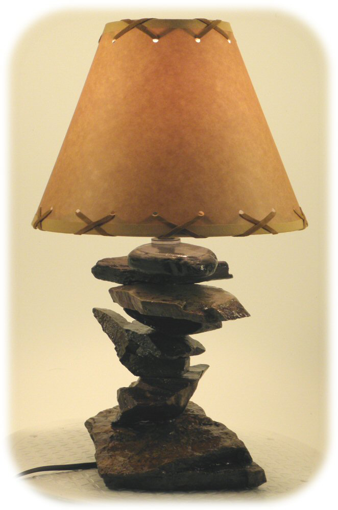 Stone Night Stand Rustic Table Lamp Lamps