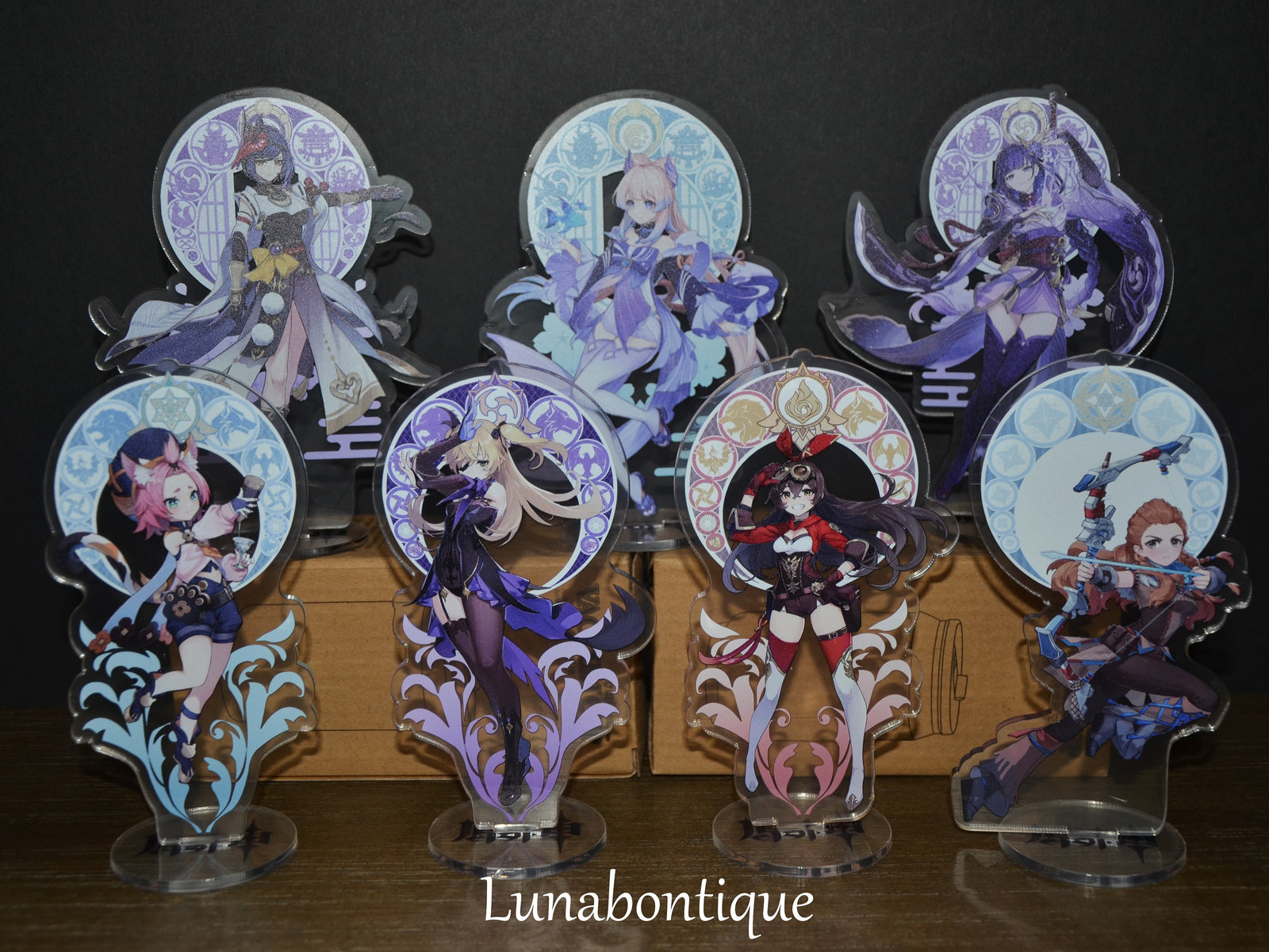 Genshin impact Acrylic stand, GENSHIN IMPACT STANDEES, elua, xinyan ...