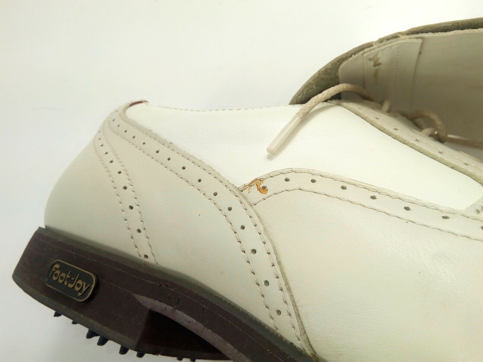 FOOTJOY Women's Kiltie Golf Shoes White Beige Leather Europa Collection