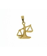 SOLID 18K YELLOW GOLD ZODIAC SIGN PENDANT, ZODIACAL CHARM, LIBRA MADE IN ITALY - $342.46