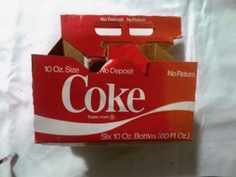 Coca-Cola with Swirl  6 Bottles 10oz Carrier No Deposit No Return Tears - $1.49