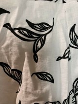 Tahari White Linen Blend Dress w/ Black Leaf Pattern Side Zip Womens Size 6 - $37.36