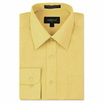 Omega Italy Men's Regular Fit Long Sleeve Yellow Dress Shirt w/ Defect - L image 1