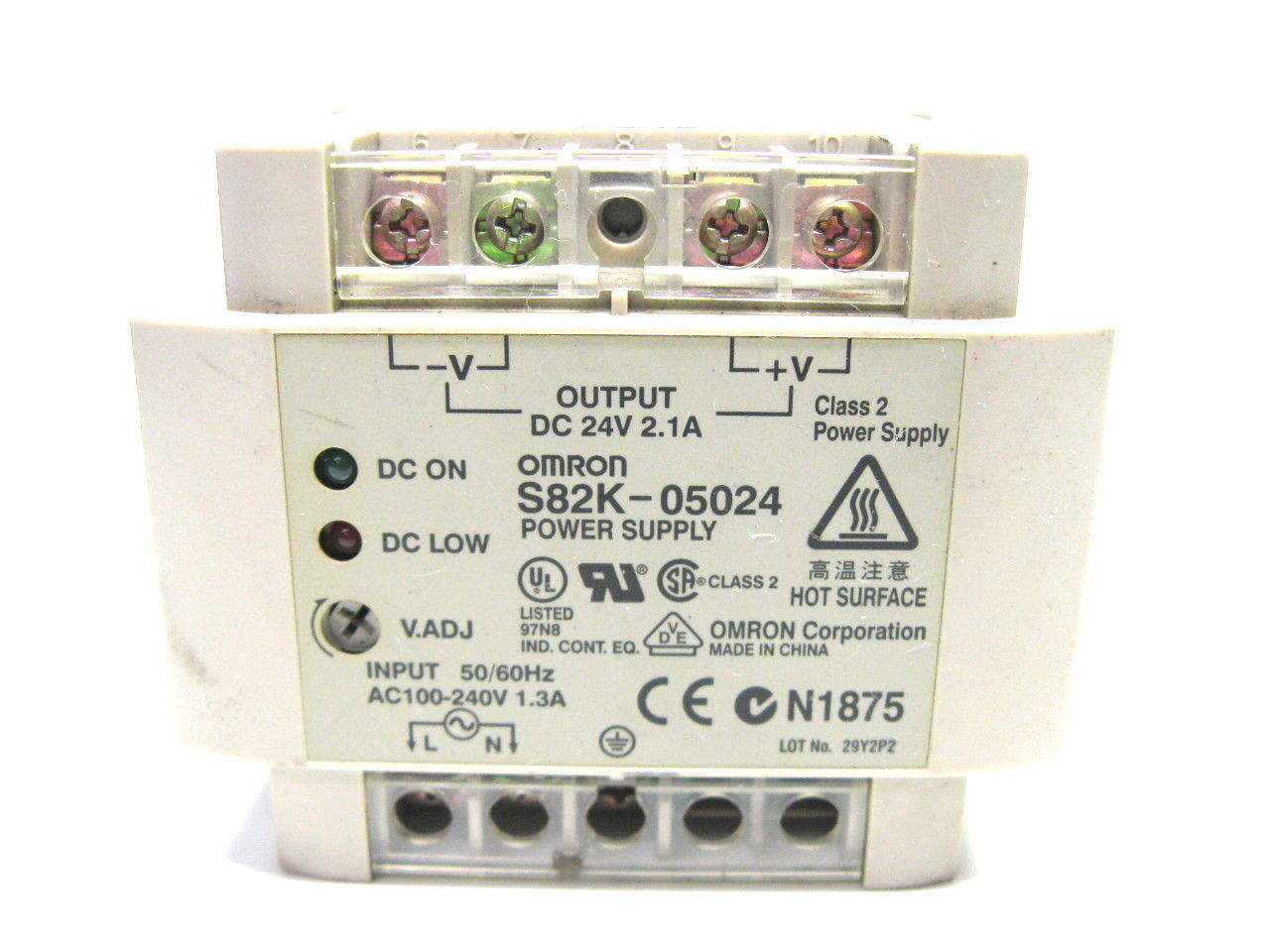 Omron S82K05024 Power Supply 24V, 2.1A Output, 100240V 1.3A Input