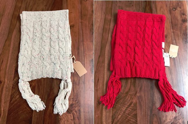 hollister cable knit scarf