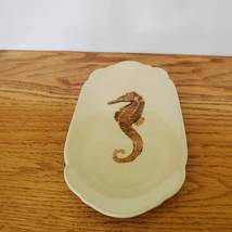 Ceramic Trinket Dish with Seahorse, Cracker Barrel, Coastal Beach Decor, Butter image 4