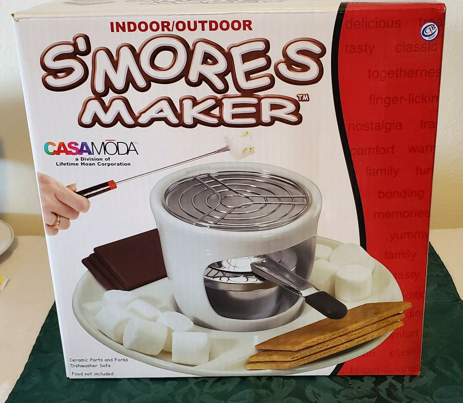 Casa Moda S'mores Maker Indoor/Outdoor White Ceramic Campfire Family Time NEW