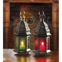 Green and Red Glass Moroccan Lantern - $45.00+