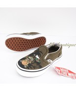 No Box Vans Kids Classic Slip-On Shoes Canvas Dineapple Floral Olive Mul... - $36.95