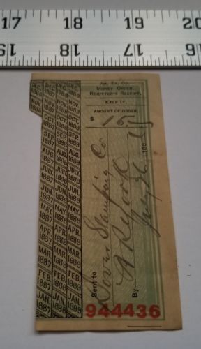 Home Treasure Dover Stamping Co 1886 Money Order Remitter Receipt $15 Am Ex Co - Other