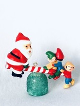 Vintage Avon Santa's See-Saw Christmas Tree Ornament Elves Santa Claus  - $7.99