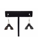 Black Hanging Bat Earrings, Bat Jewelry, Halloween Earrings, Handmade Earrings - $17.99